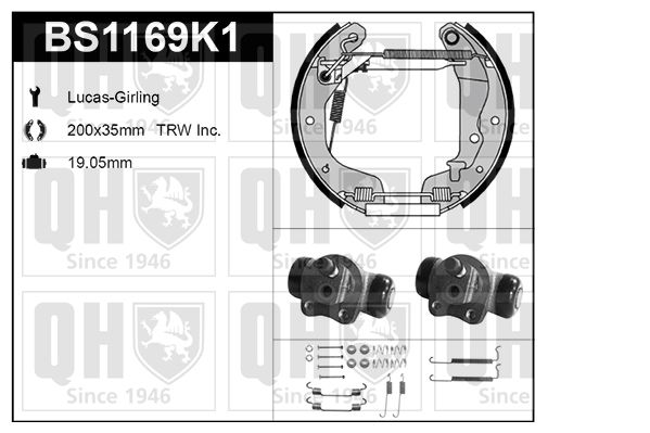 QUINTON HAZELL Piduriklotside komplekt BS1169K1